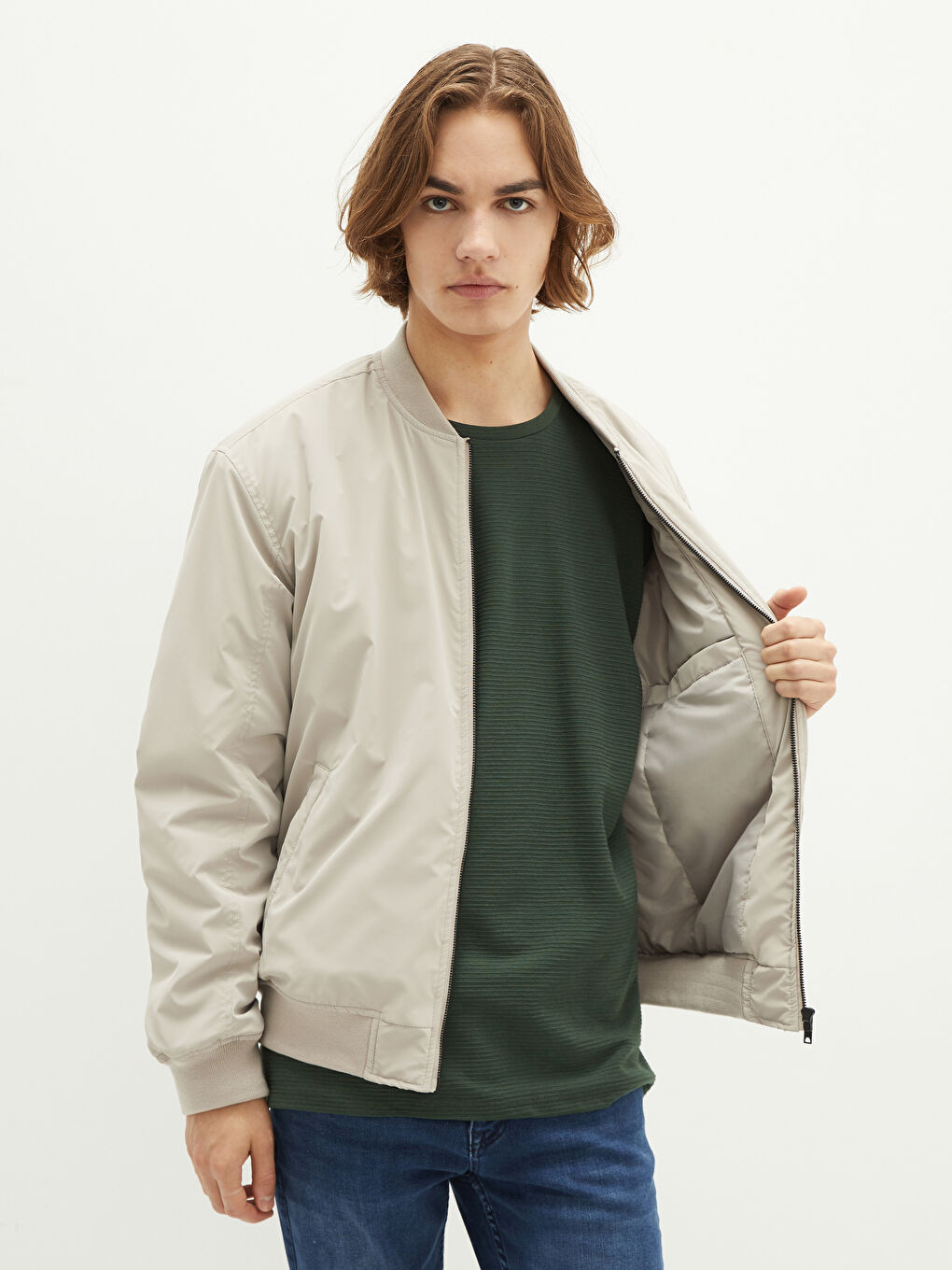 Comfortable Fit College Collar Slim Bomber Men's Coat-2