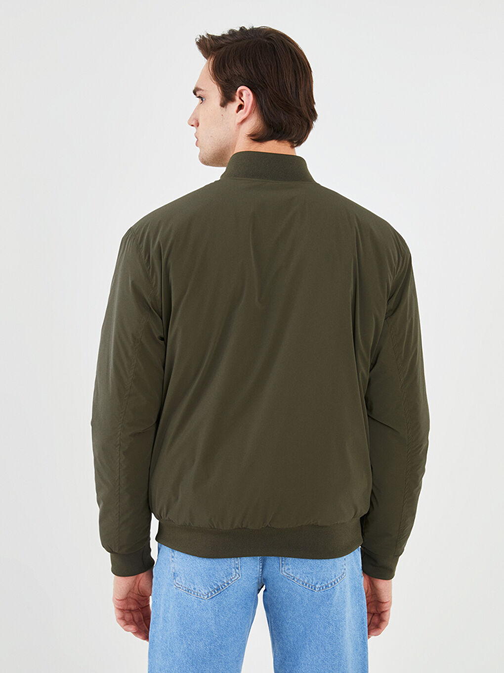 Haki Rahat Kalıp Kolej Yaka Bomber Erkek Mont-3