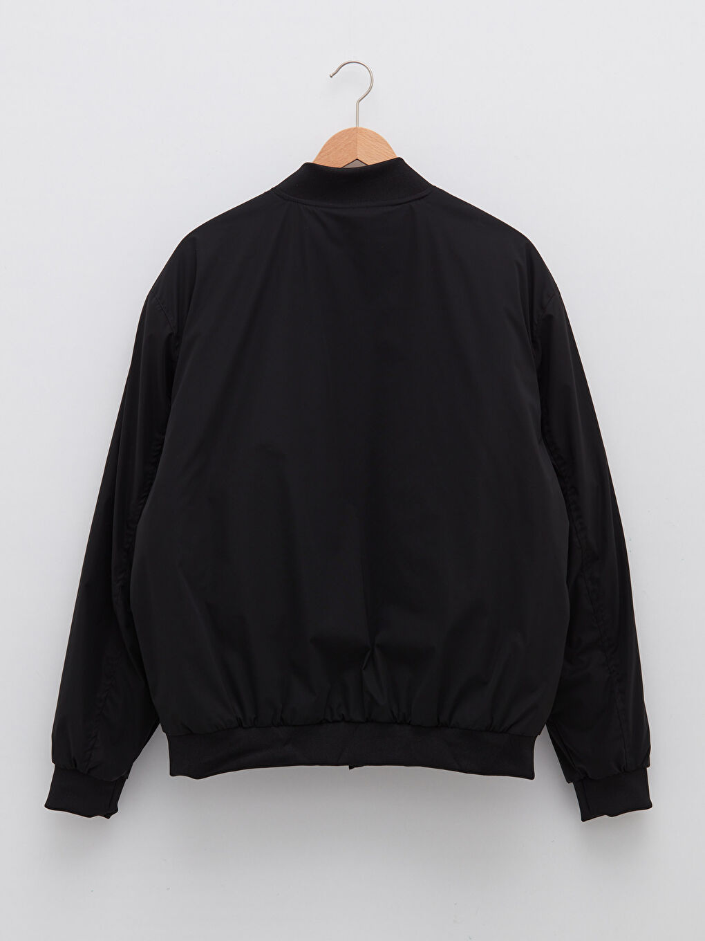 Siyah Rahat Kalıp Kolej Yaka Bomber Erkek Mont-6