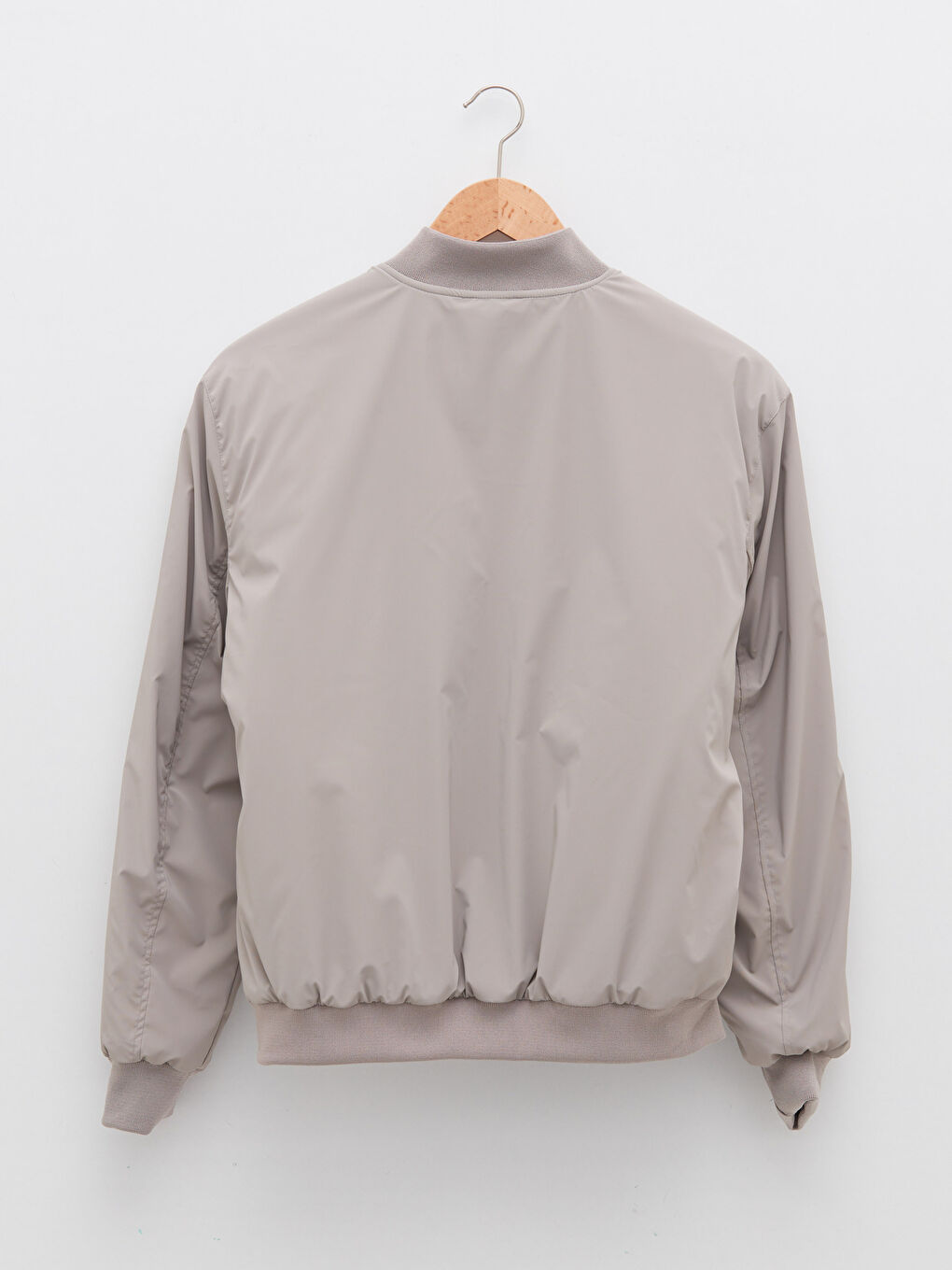 Gri Rahat Kalıp Kolej Yaka Bomber Erkek Mont-6