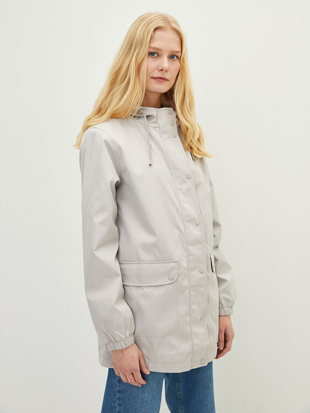 Manteau Slim à Capuche à Manches Longues pour Femmes-2