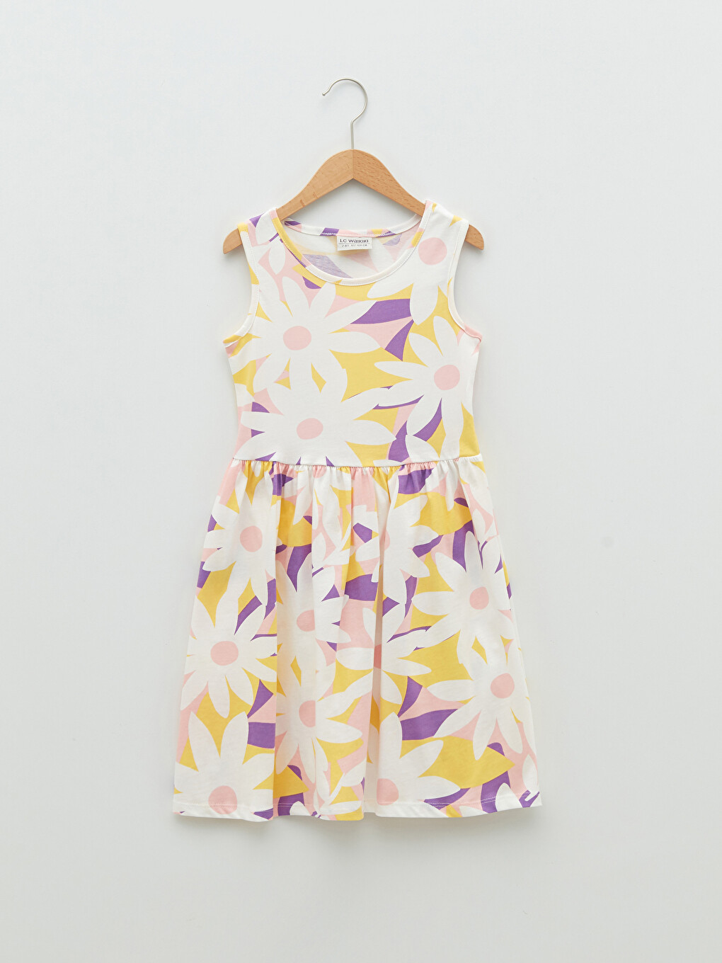 Crew Neck Printed Girls' Dress