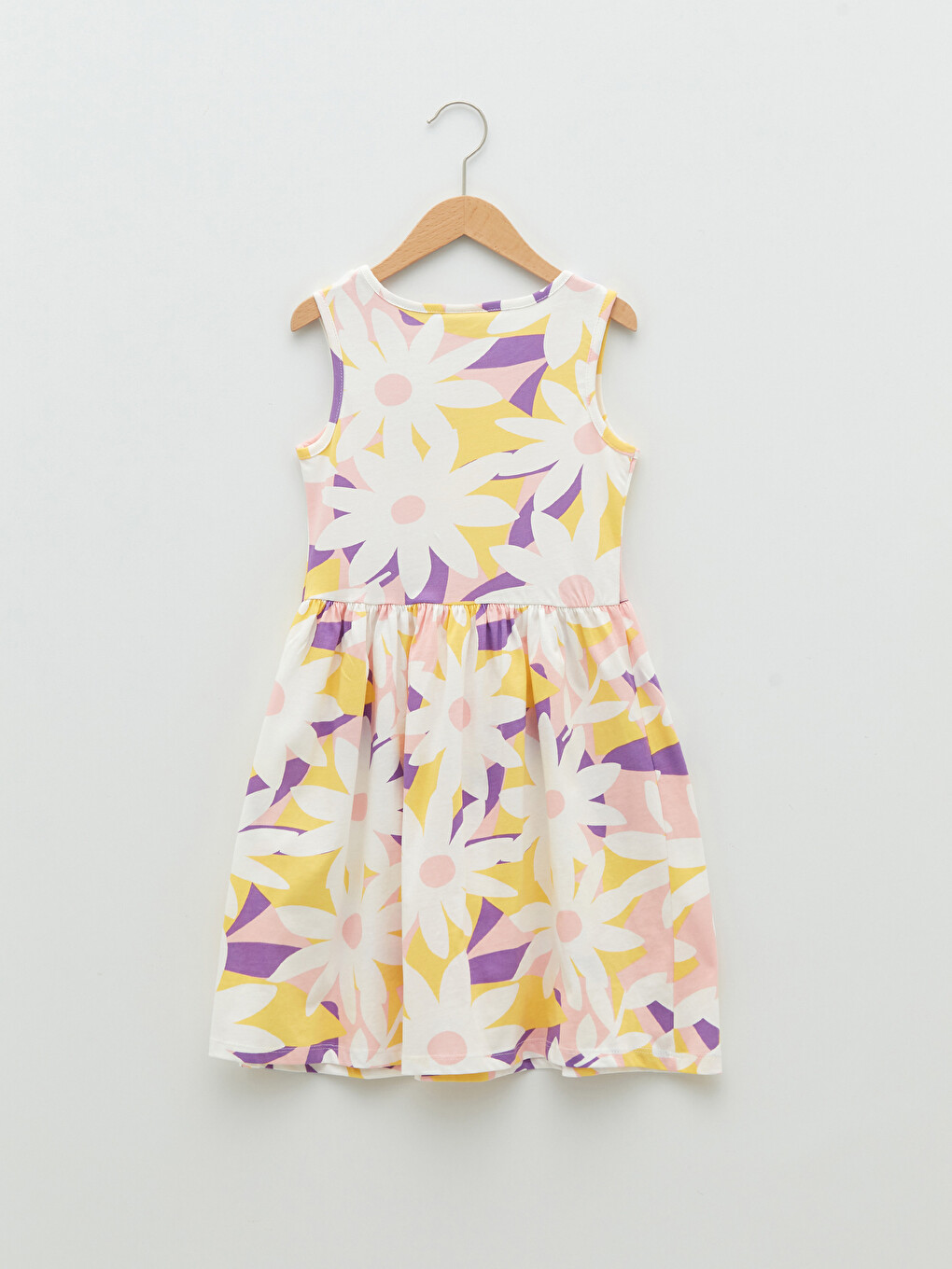 Crew Neck Printed Girls' Dress-1