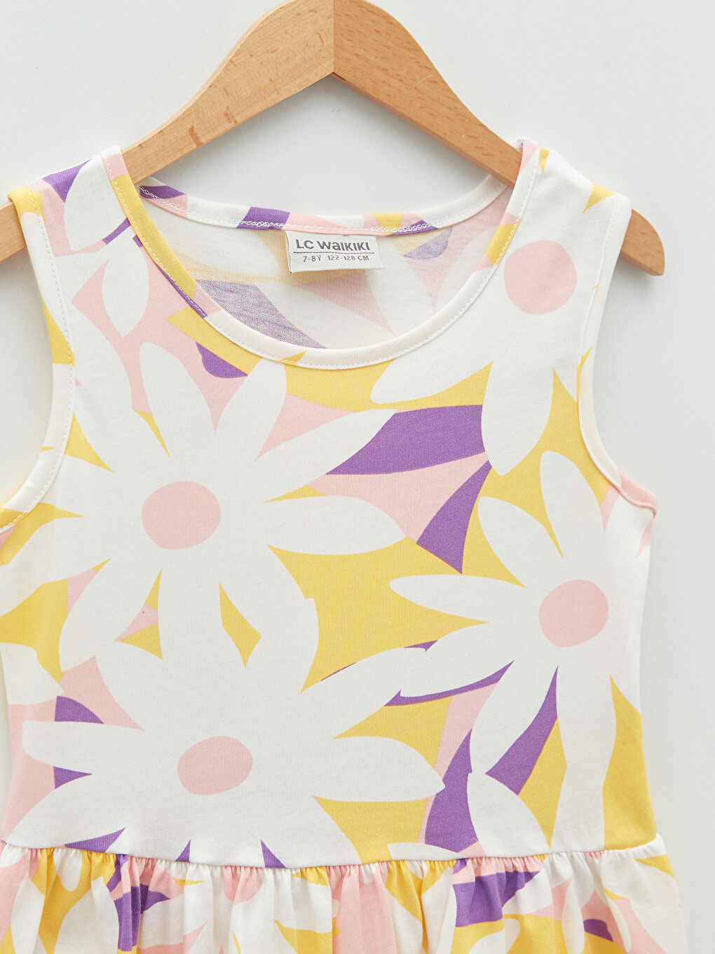Crew Neck Printed Girls' Dress-2