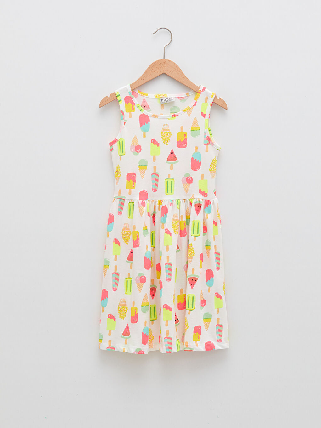 Crew Neck Printed Girls' Dress