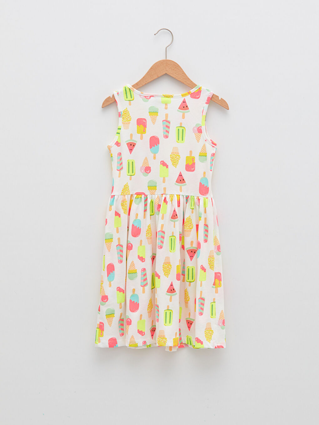 Crew Neck Printed Girls' Dress-1