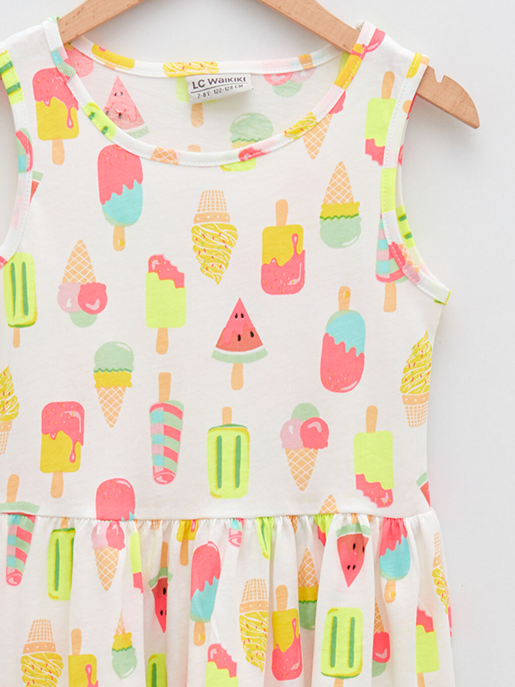 Crew Neck Printed Girls' Dress-2