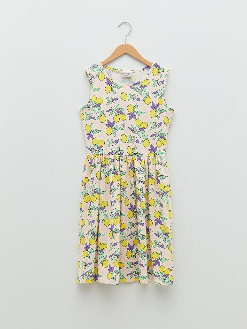 Crew Neck Printed Girls' Dress