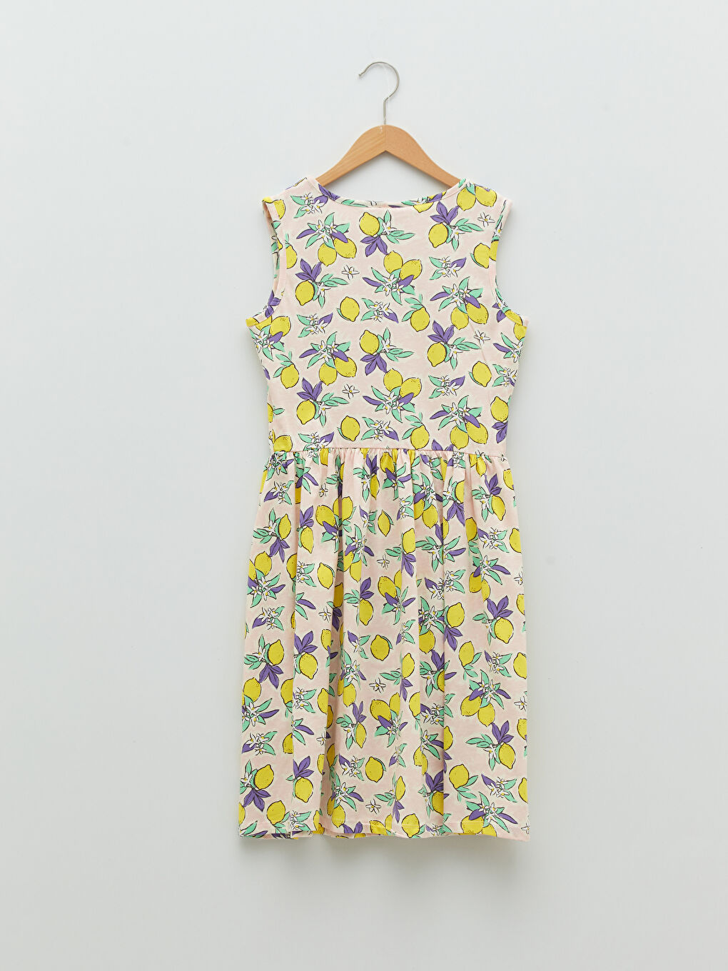 Crew Neck Printed Girls' Dress-1