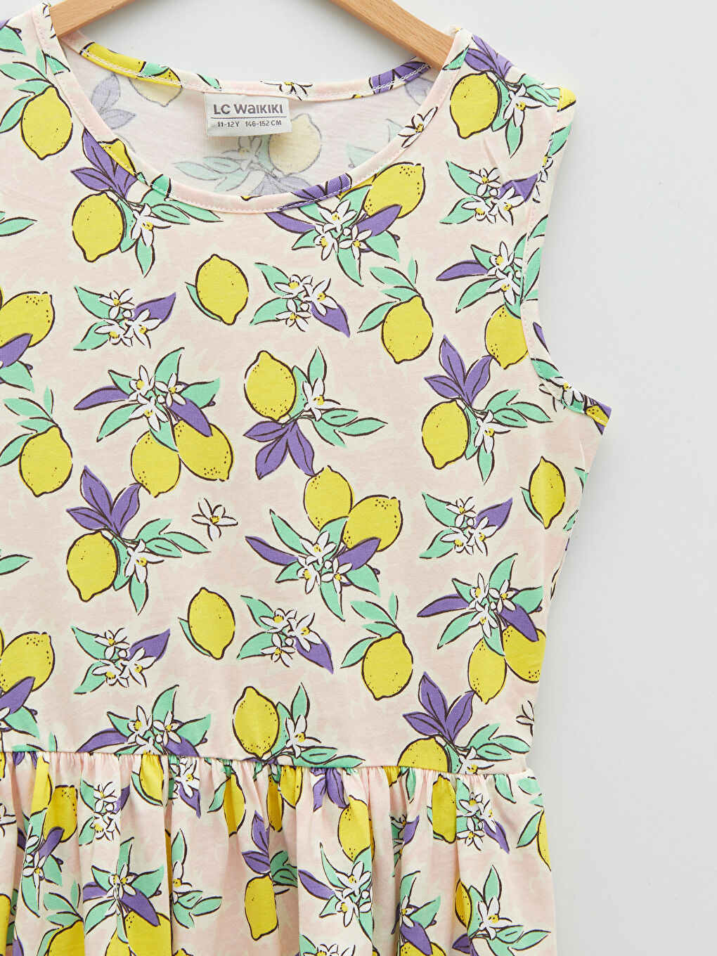 Crew Neck Printed Girls' Dress-2