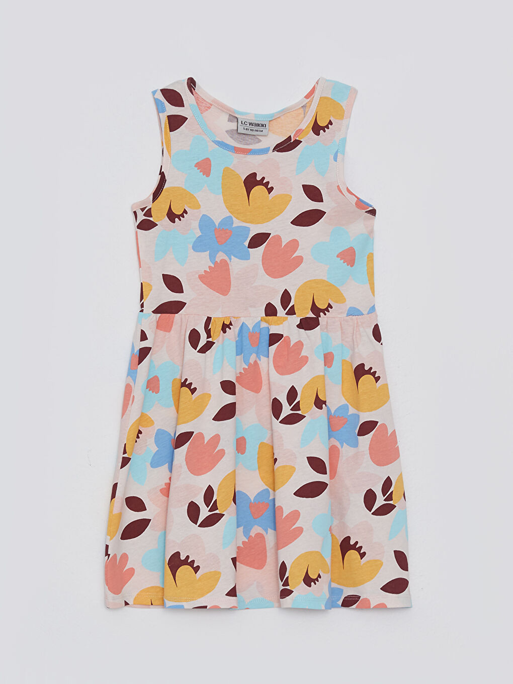 Crew Neck Printed Girls' Dress