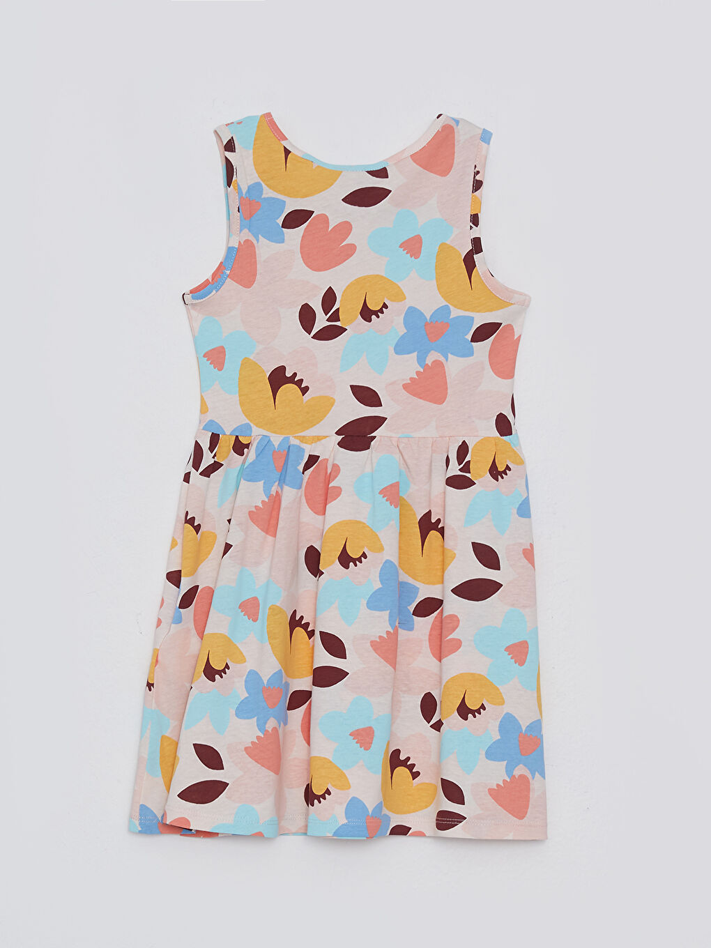 Crew Neck Printed Girls' Dress-1