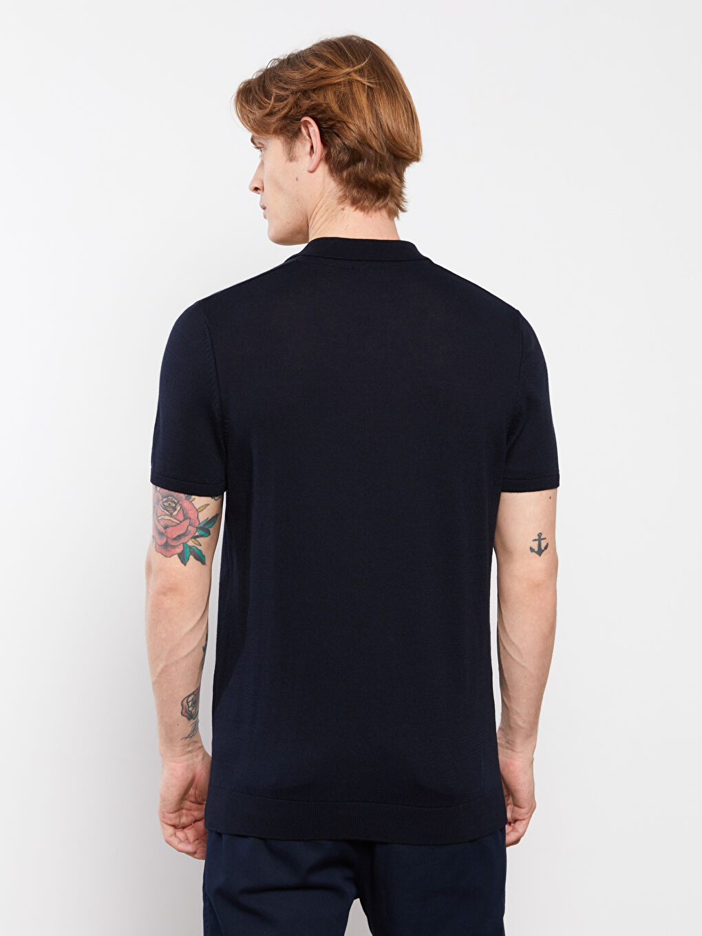 Lacivert Polo Yaka Erkek Triko Tişört-4