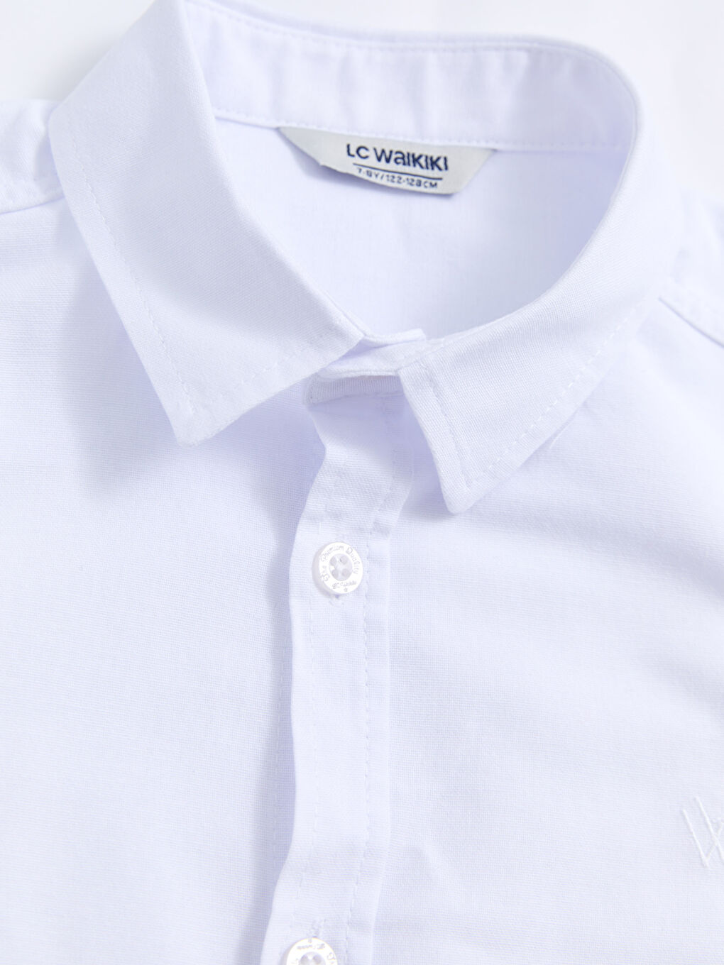 Beyaz Basic Uzun Kollu Erkek Çocuk Oxford Gömlek-2