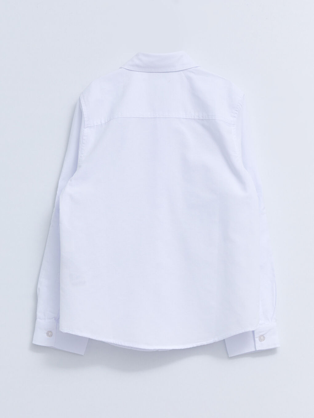 Beyaz Basic Uzun Kollu Erkek Çocuk Oxford Gömlek-1