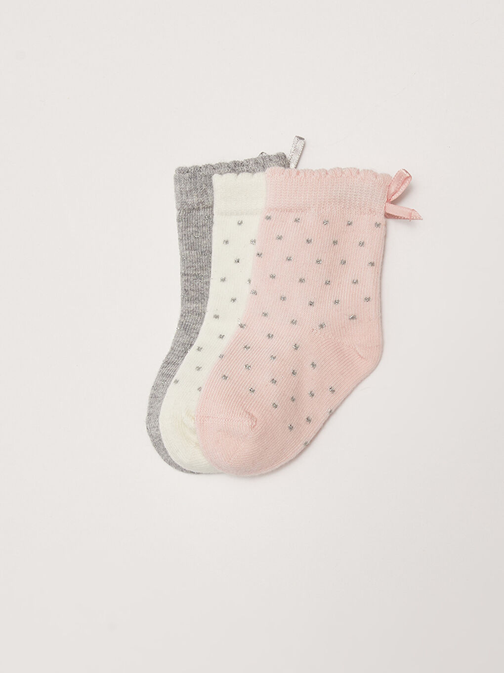 جوارب الكاحل للبنات الرضع منقوشة - عبوة من ٣ قطع