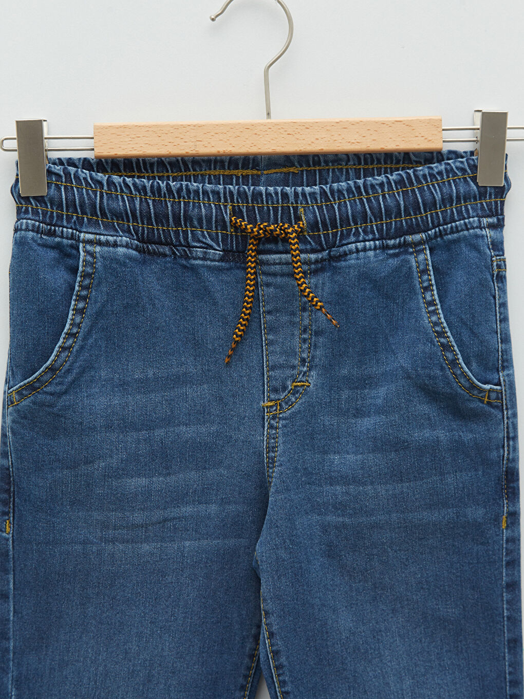 İndigo Beli Lastikli Erkek Çocuk Jogger Jean Pantolon-2