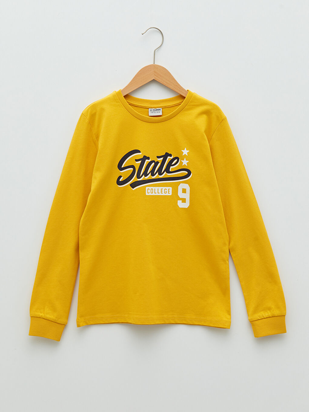 Crew Neck Printed Long Sleeve Boys' T-Shirt