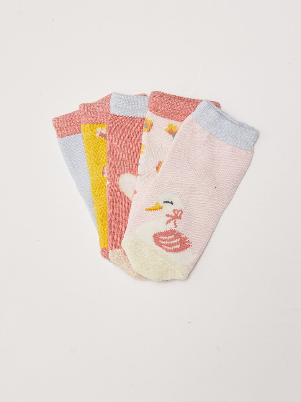Patterned Baby Girls' Ankle Socks 5-Pack