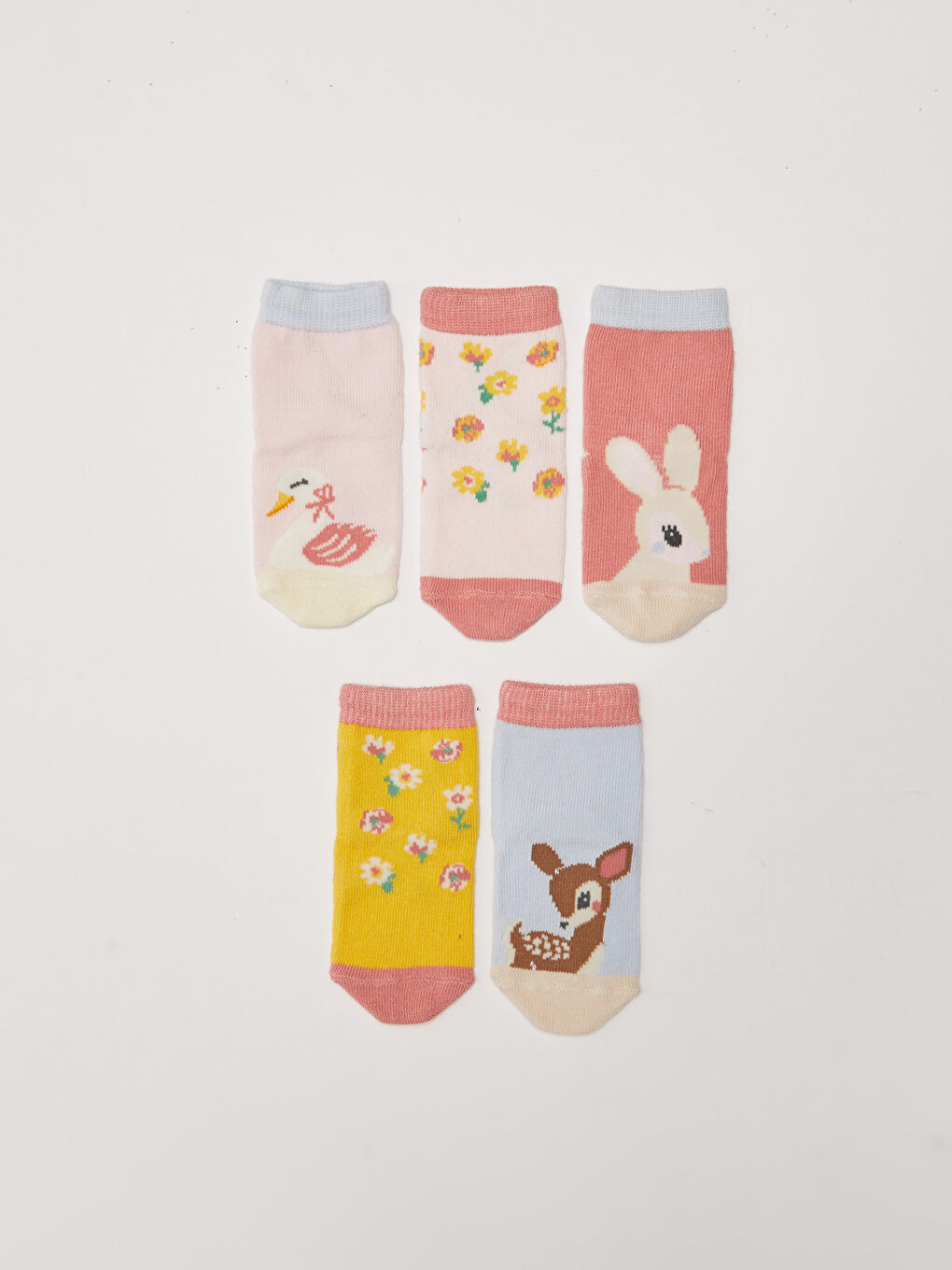 Patterned Baby Girls' Ankle Socks 5-Pack-1