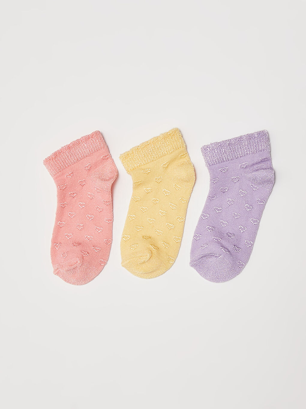 Self-Patterned Baby Girls' Trainer Socks 3-Pack-1