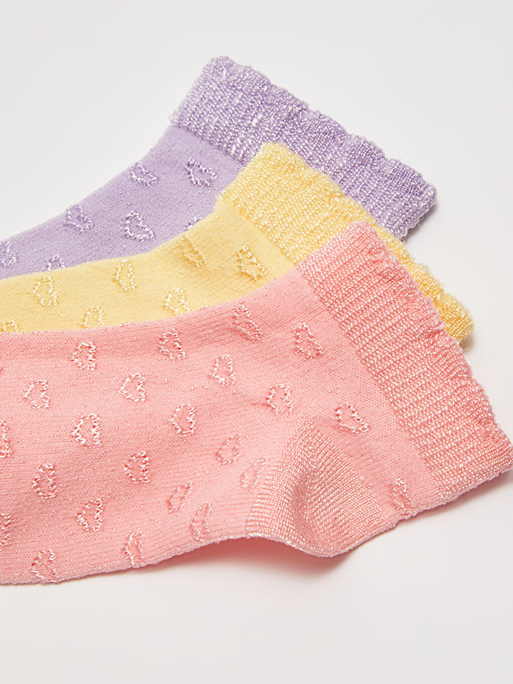 Self-Patterned Baby Girls' Trainer Socks 3-Pack-2
