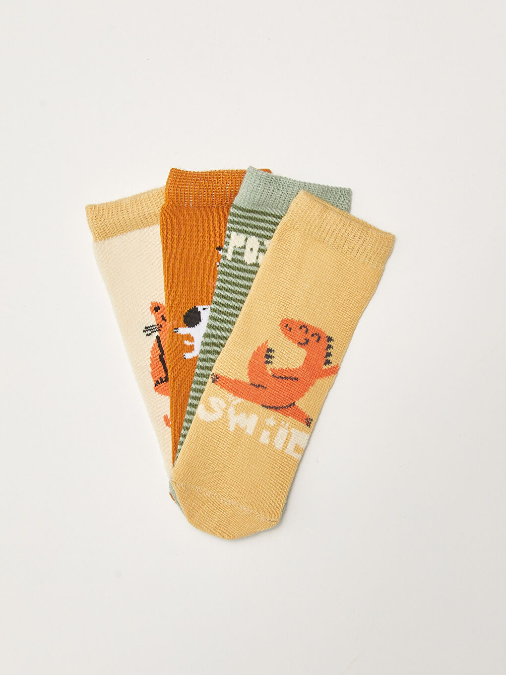 Узористые унисекс носки для малышей, упаковка из 4 штук