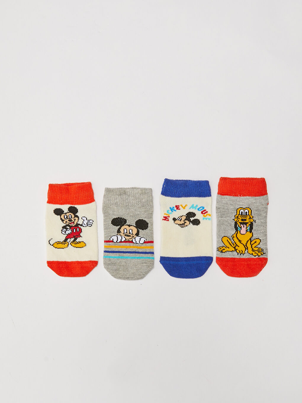Mickey Mouse Patterned Unisex Baby Booties Socks 4-pack-1