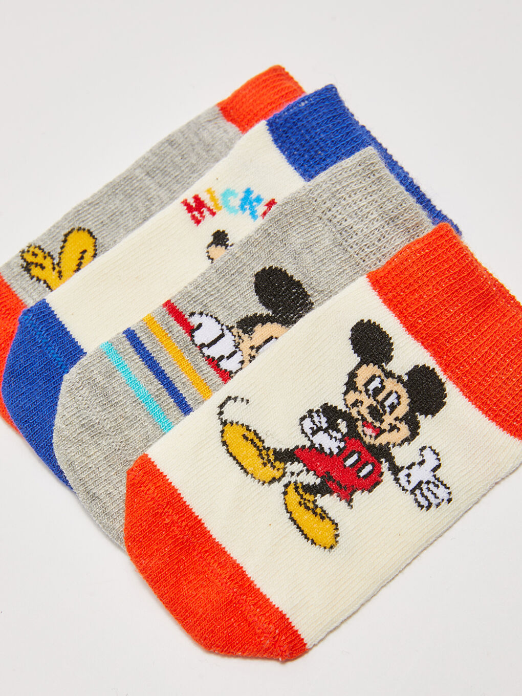 Mickey Mouse Patterned Unisex Baby Booties Socks 4-pack-2