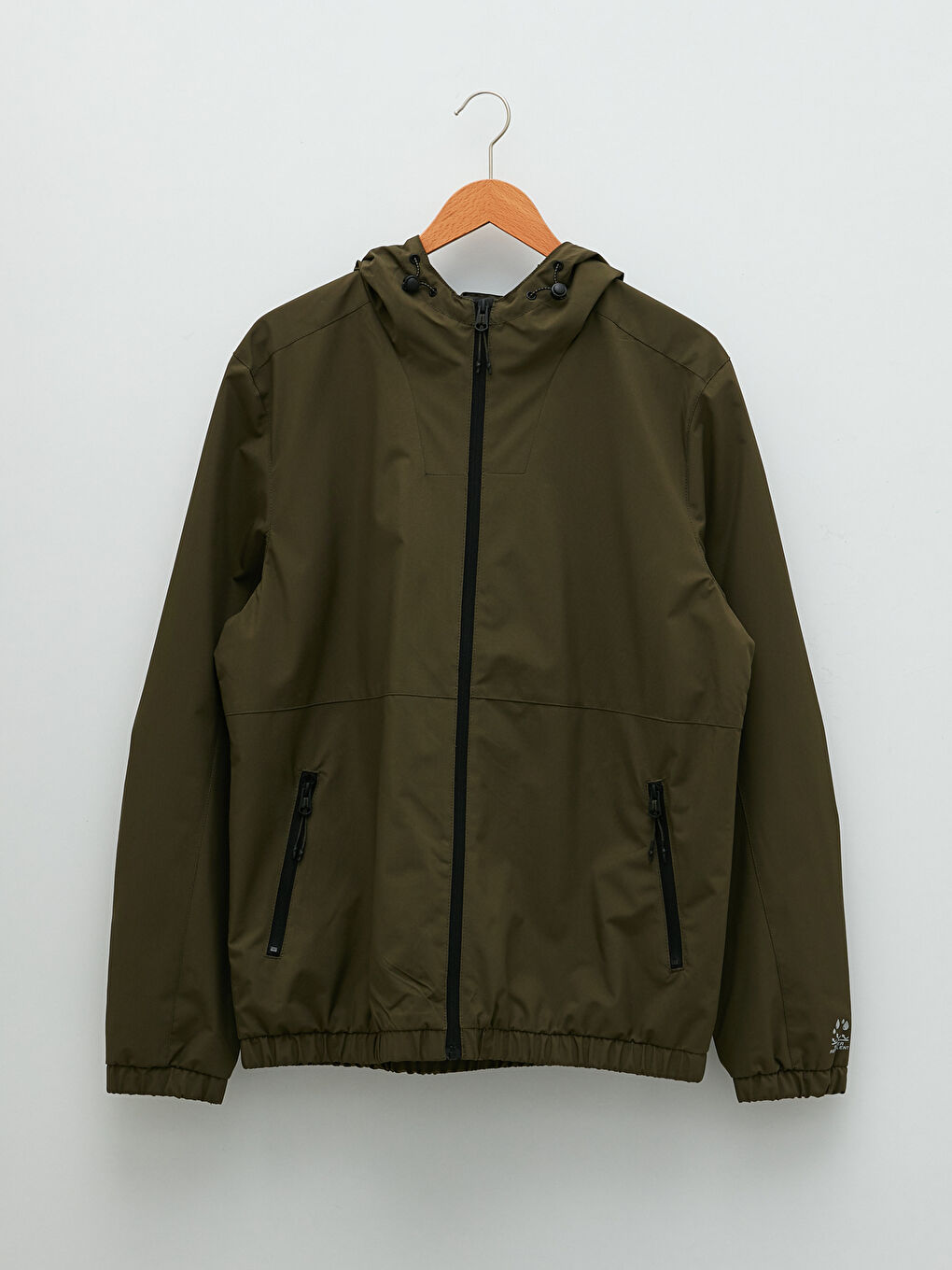 ерлерге арналған стандартты пішімдегі капюшонды жұқа жаңбырға арналған күрте-5