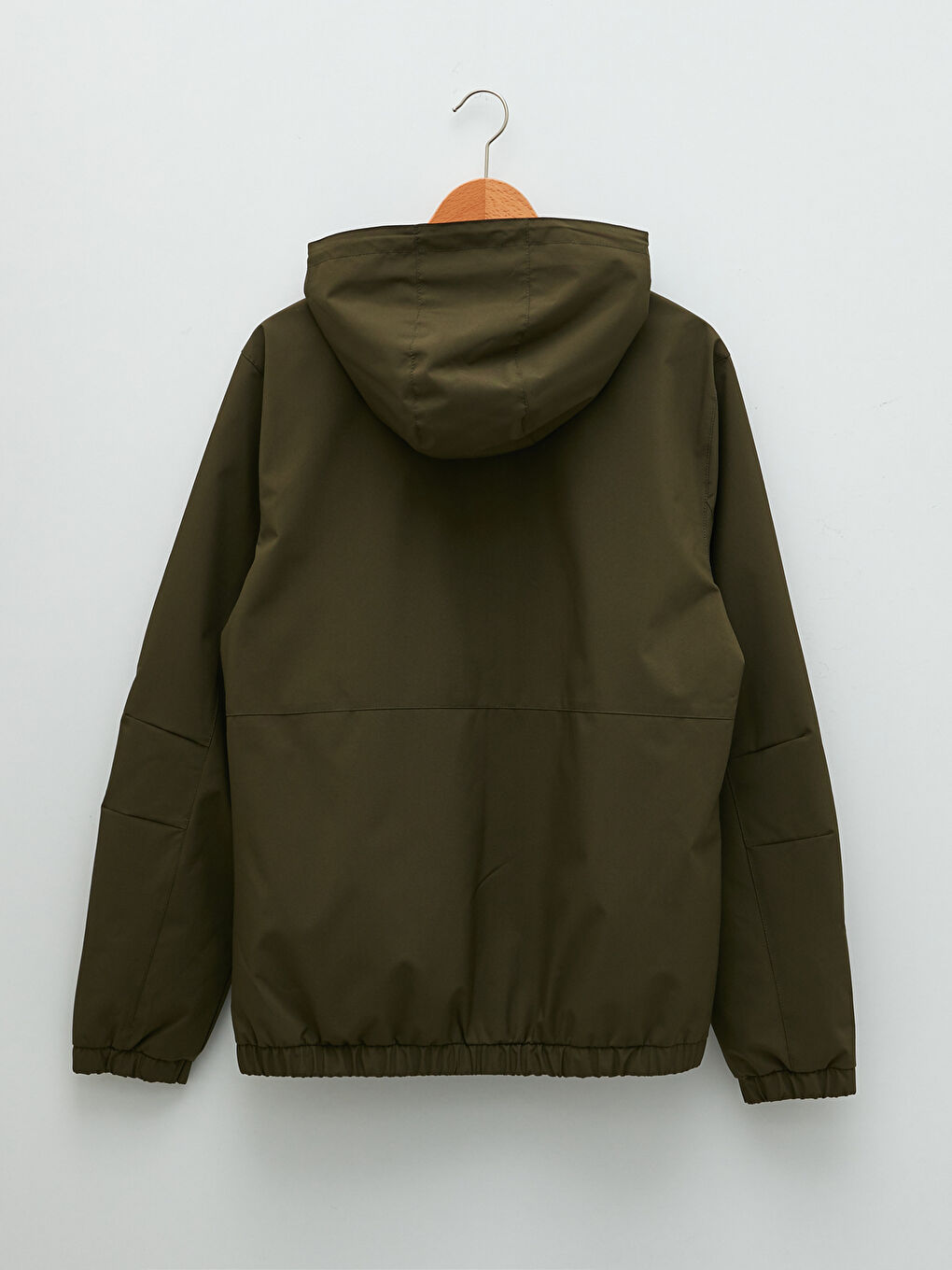 ерлерге арналған стандартты пішімдегі капюшонды жұқа жаңбырға арналған күрте-6