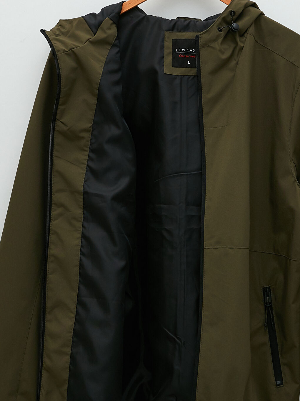 ерлерге арналған стандартты пішімдегі капюшонды жұқа жаңбырға арналған күрте-7