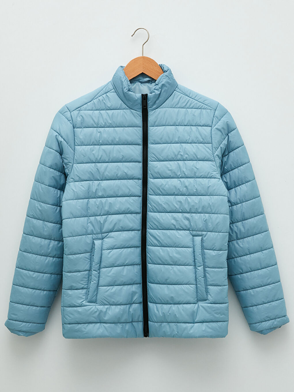 Mavi Slim Fit Dik Yaka Erkek Şişme Mont-5