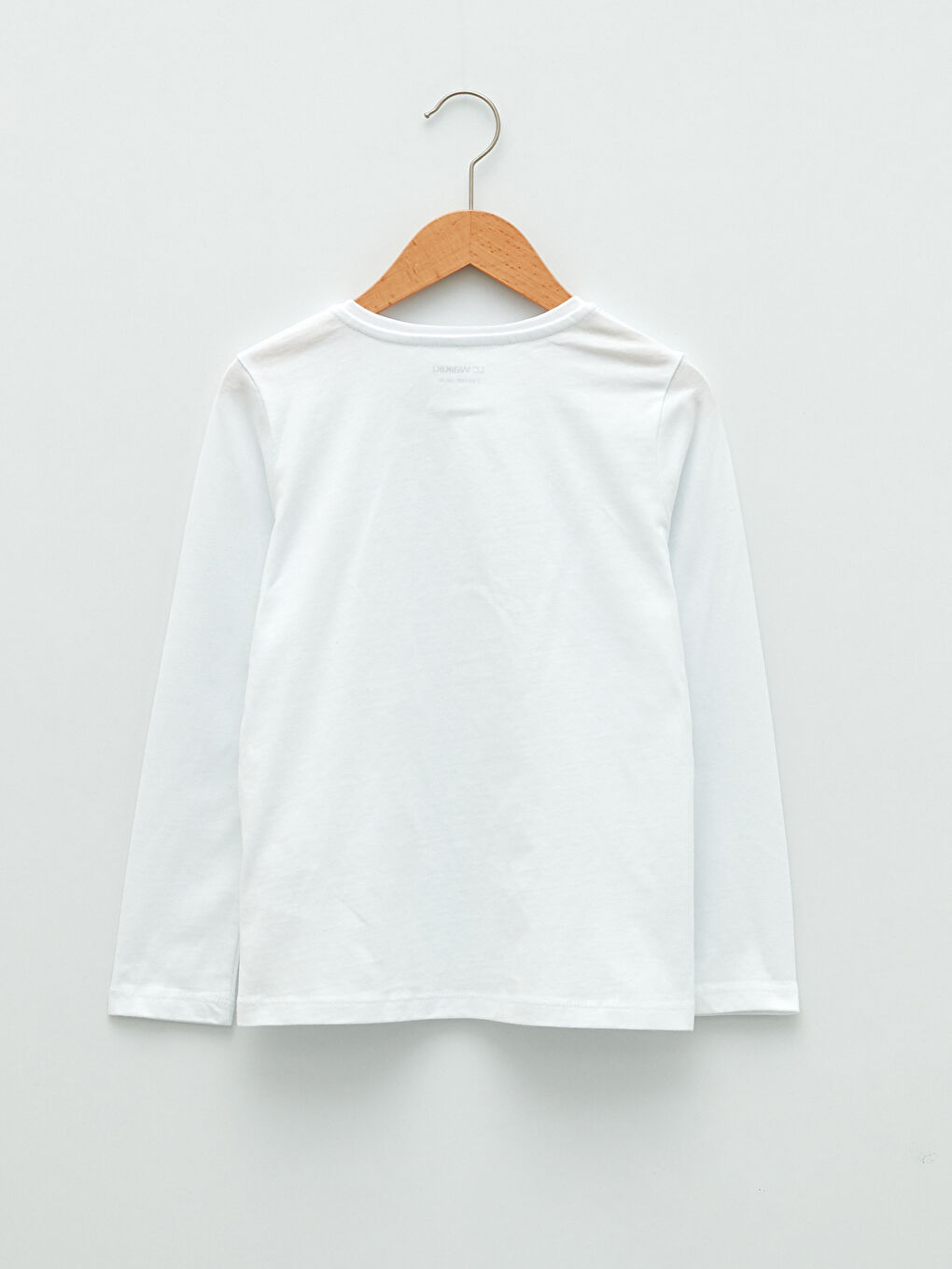 Rundhalsausschnitt Basic Langarm T-Shirt für Mädchen-1