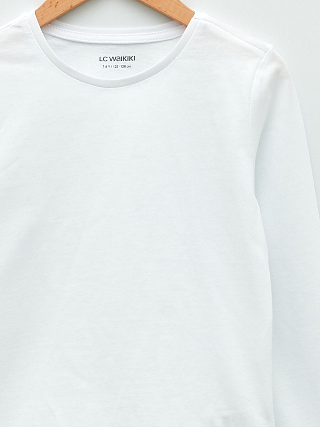 Rundhalsausschnitt Basic Langarm T-Shirt für Mädchen-2