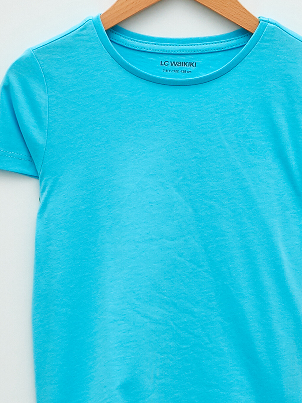 Crew Neck Basic Short Sleeve Cotton Girls T-shirt-2