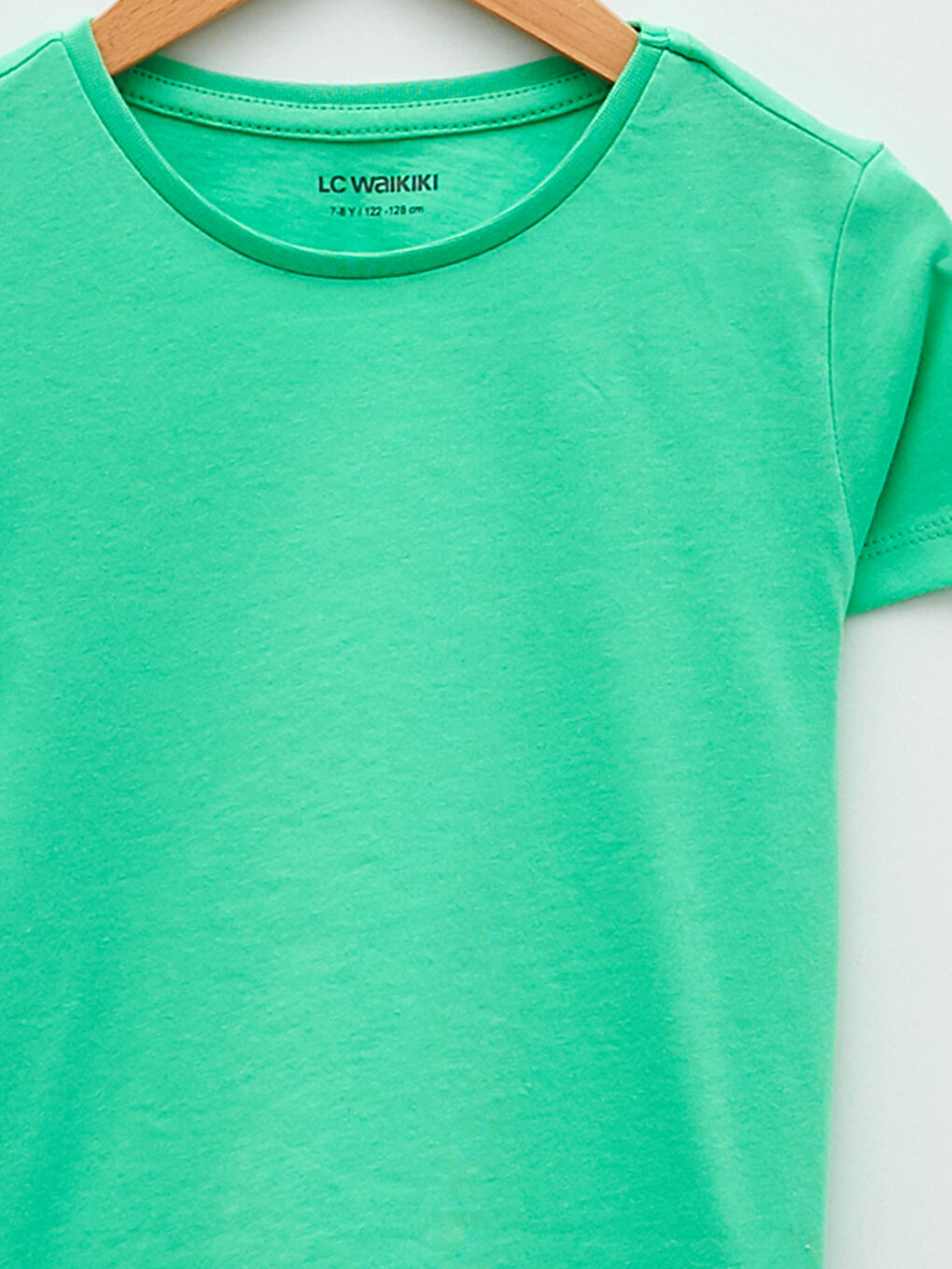 Crew Neck Basic Short Sleeve Cotton Girls T-Shirt-2