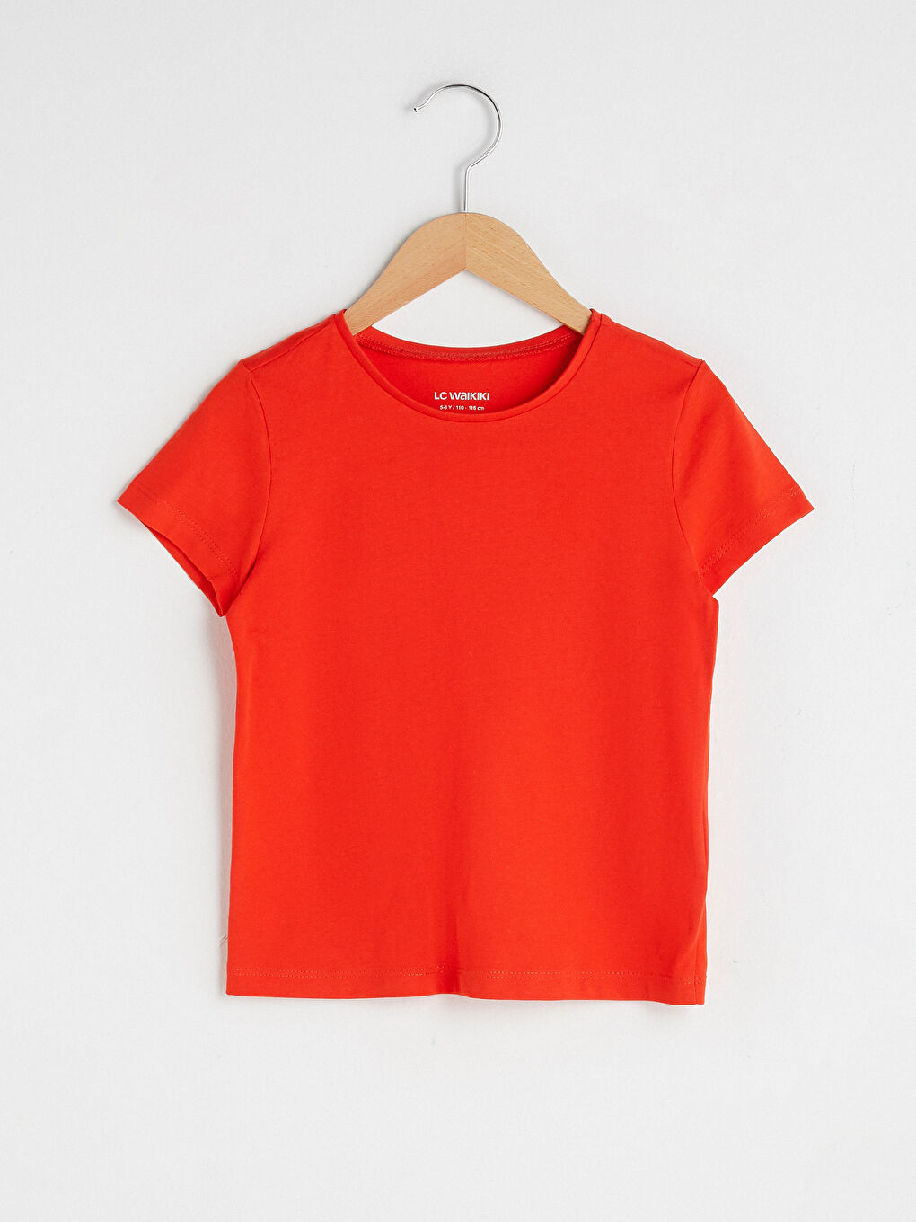 Crew Neck Basic Short Sleeve Cotton Girls T-Shirt-2