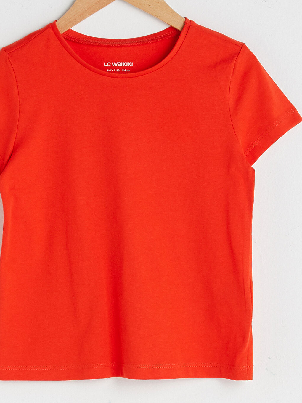 Crew Neck Basic Short Sleeve Cotton Girls T-Shirt-4