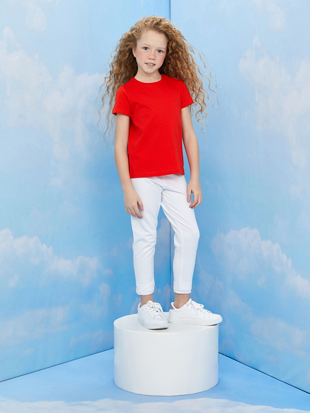 Crew Neck Basic Short Sleeve Cotton Girls T-Shirt-1