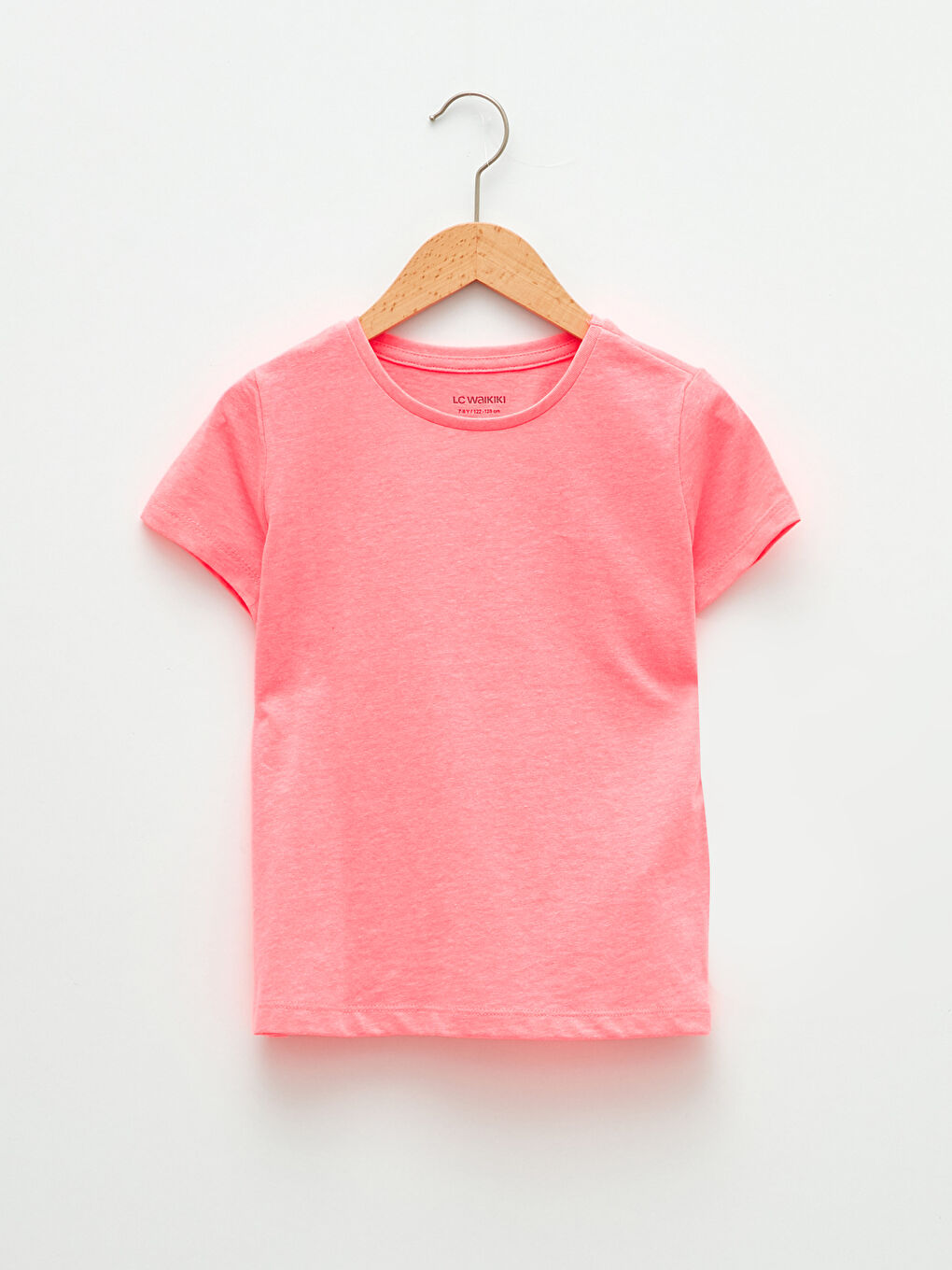 T-shirt Basique à Manches Courtes en Coton pour Filles Col Rond
