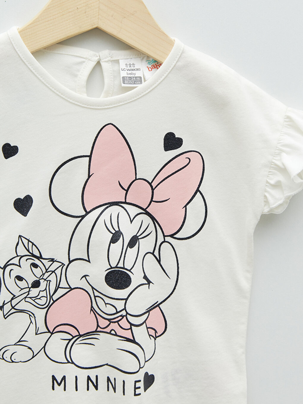 Crew Neck Short Sleeve Minnie Mouse Printed Baby Girls' T-Shirt and Tights 2 Pack Set-2