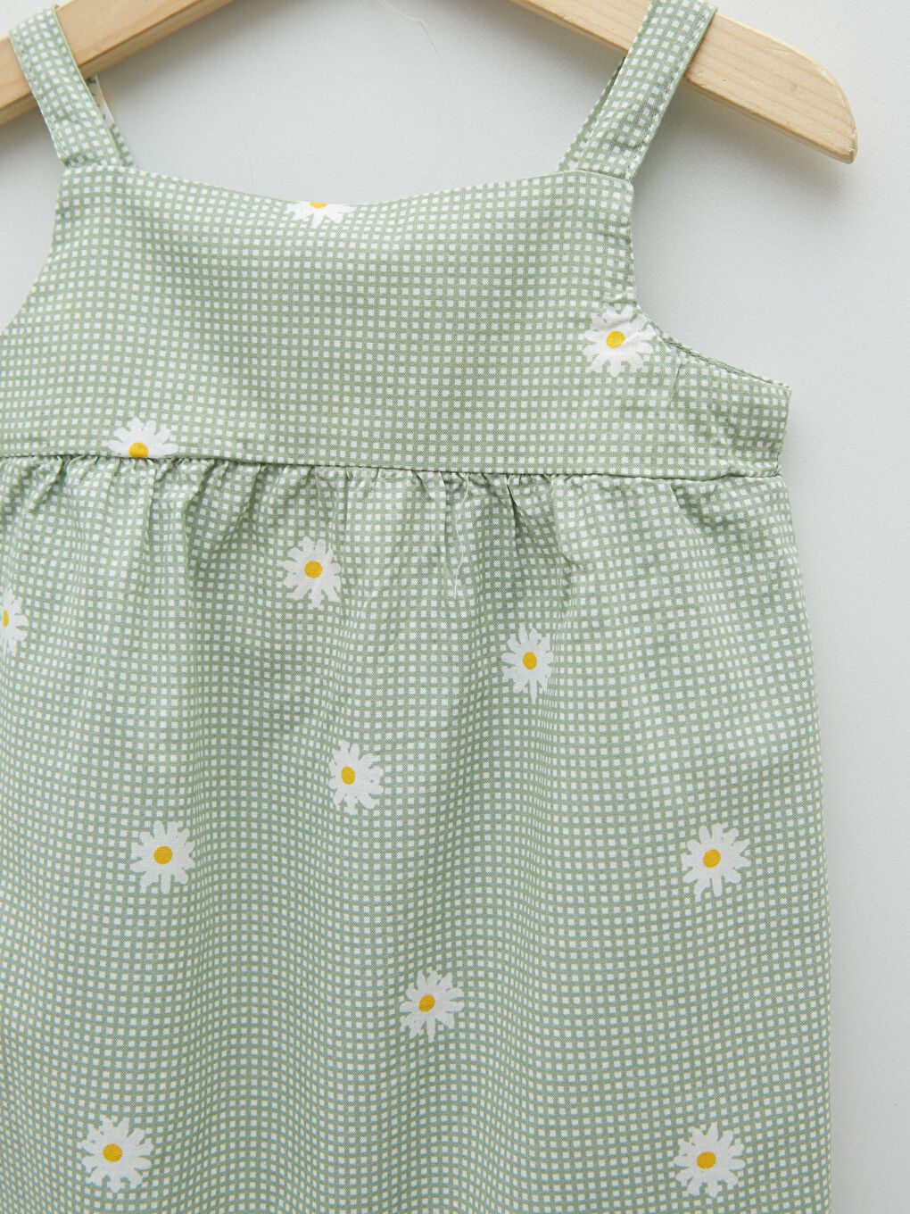 Square Neck Strap Printed Cotton Baby Girl Jumpsuit-2