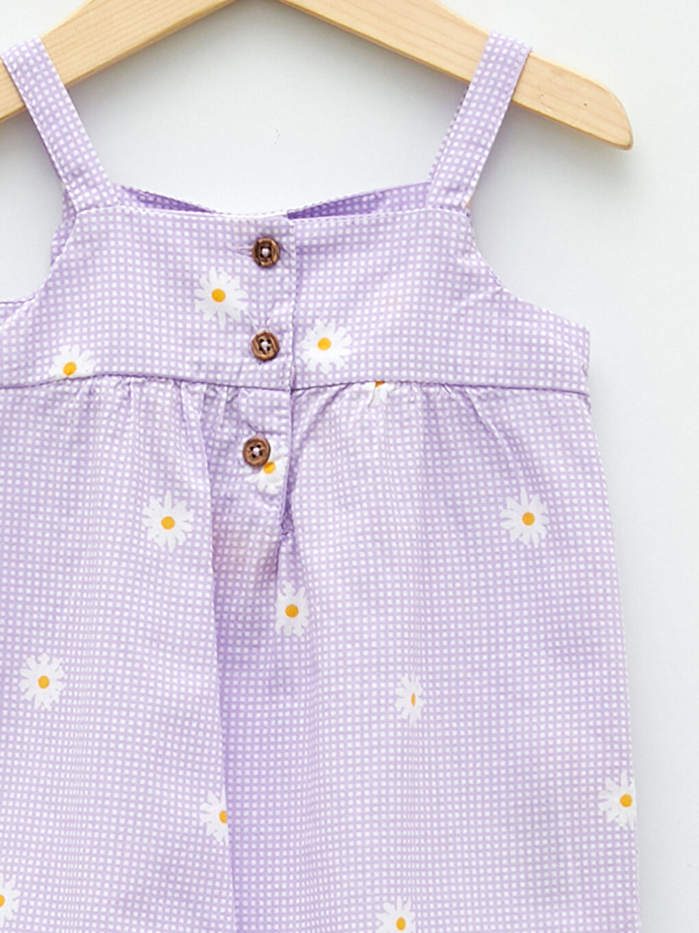 Square Neck Strap Printed Cotton Baby Girl Jumpsuit-2