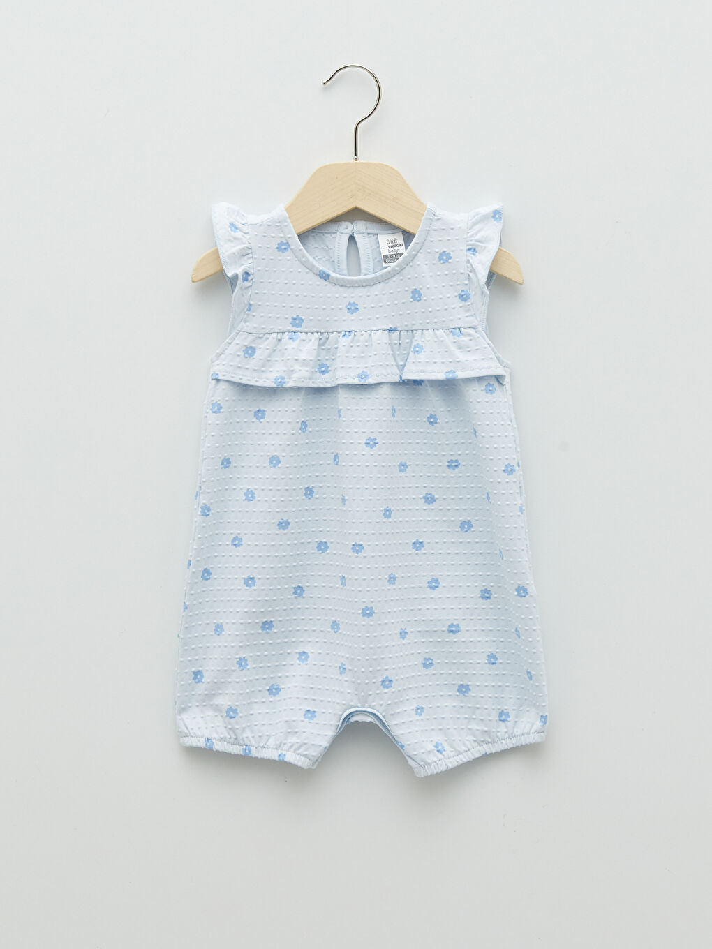 Bisiklet Yaka Baskılı Pamuklu Kız Bebek Tulum