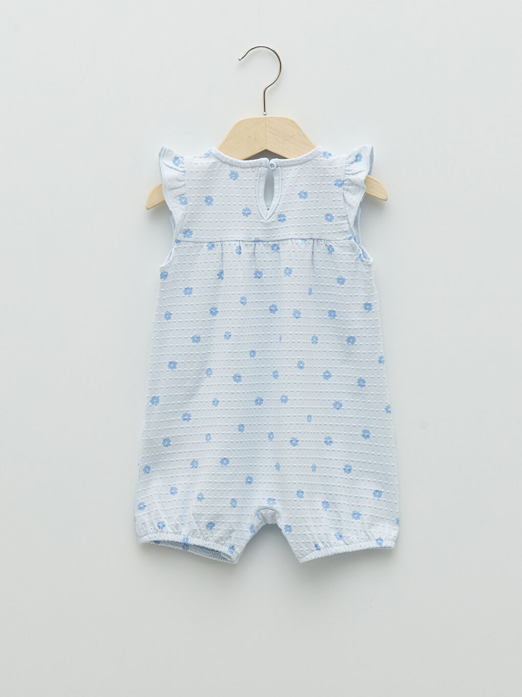 Bisiklet Yaka Baskılı Pamuklu Kız Bebek Tulum-1