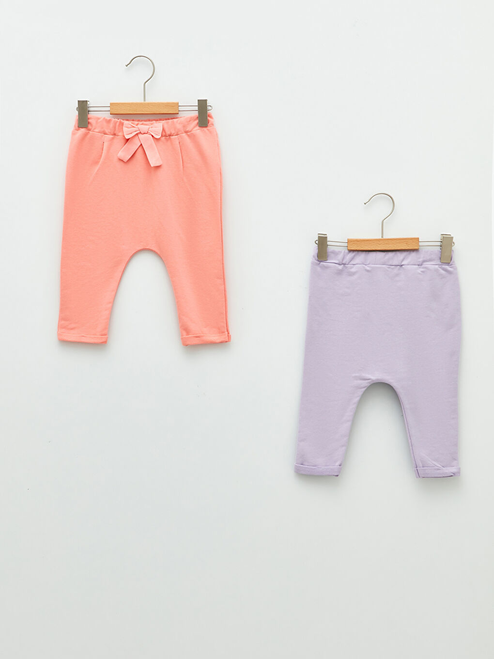Pantalon Bébé Fille en Coton à Taille Élastique 2 Pièces