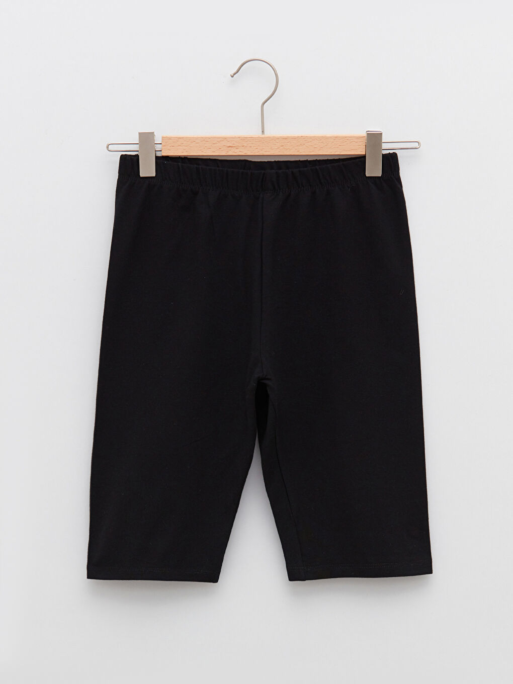 Siyah Beli Lastikli Basic Pamuklu Kız Çocuk Kısa Tayt