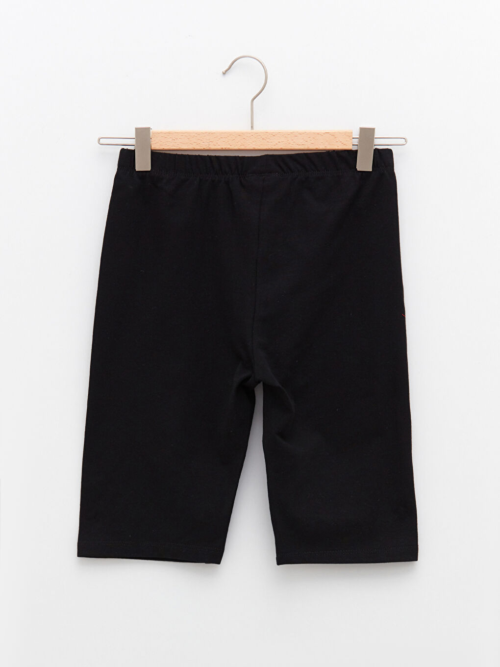 Siyah Beli Lastikli Basic Pamuklu Kız Çocuk Kısa Tayt-1