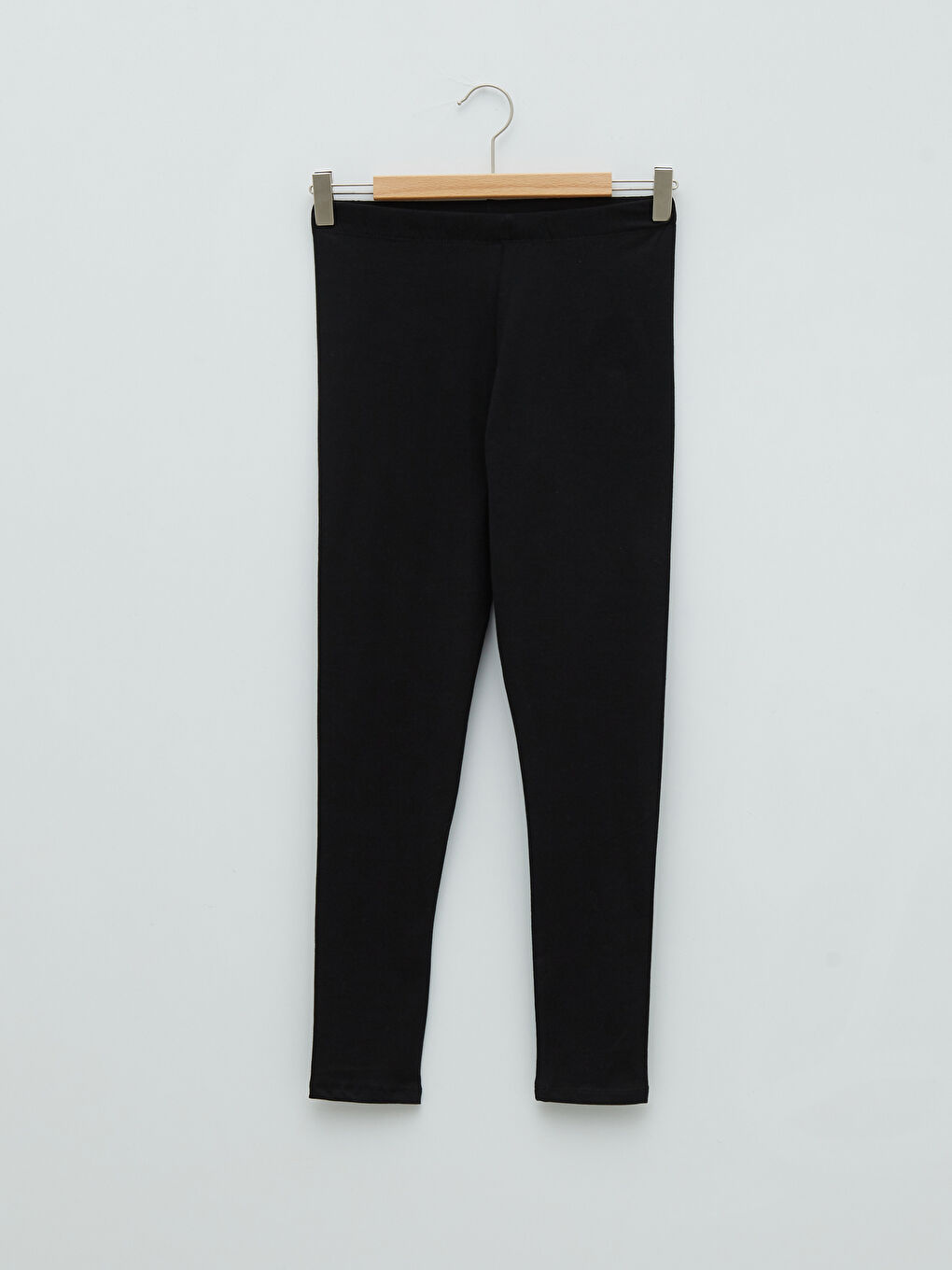 Siyah Beli Lastikli Basic Pamuklu Kız Çocuk Uzun Tayt